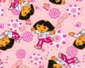Dora the Explorer with Boots on Pink Background